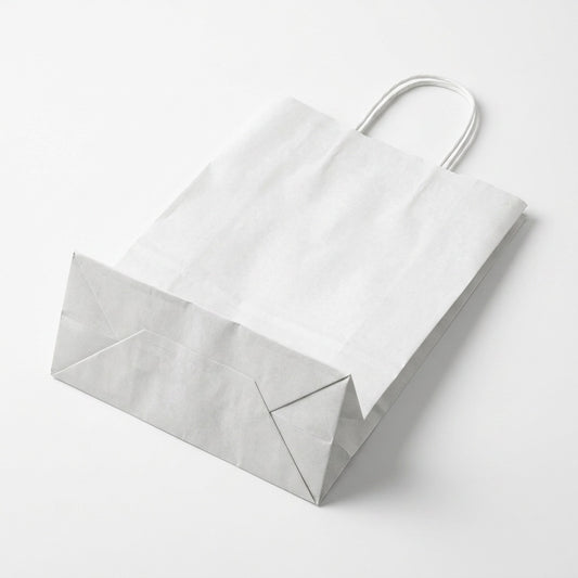 Tragetaschen weiß Papierkordel