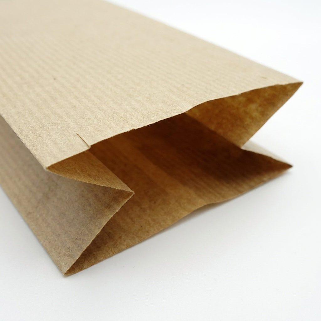 Blockbodenbeutel Kraftpapier braun Fenster