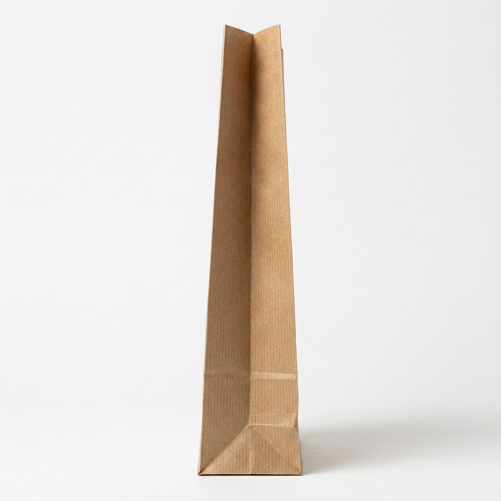 Blockbodenbeutel Kraftpapier braun Fenster