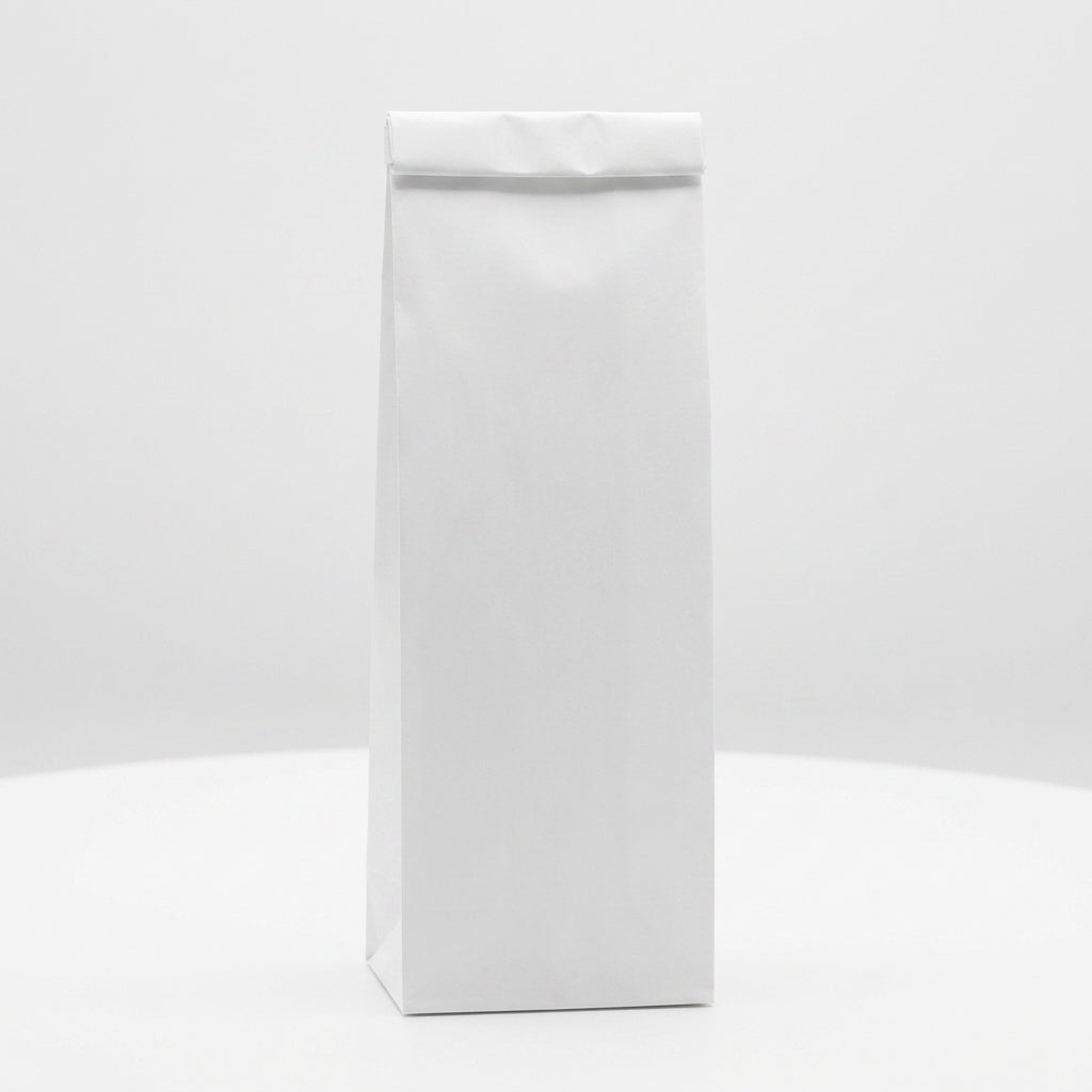 Blockbodenbeutel Kraftpapier weiß