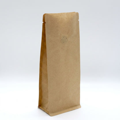 Flachbodenbeutel kraftbraun Aromaventil