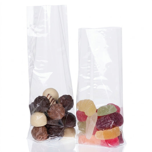 Kreuzbodenbeutel OPP transparent