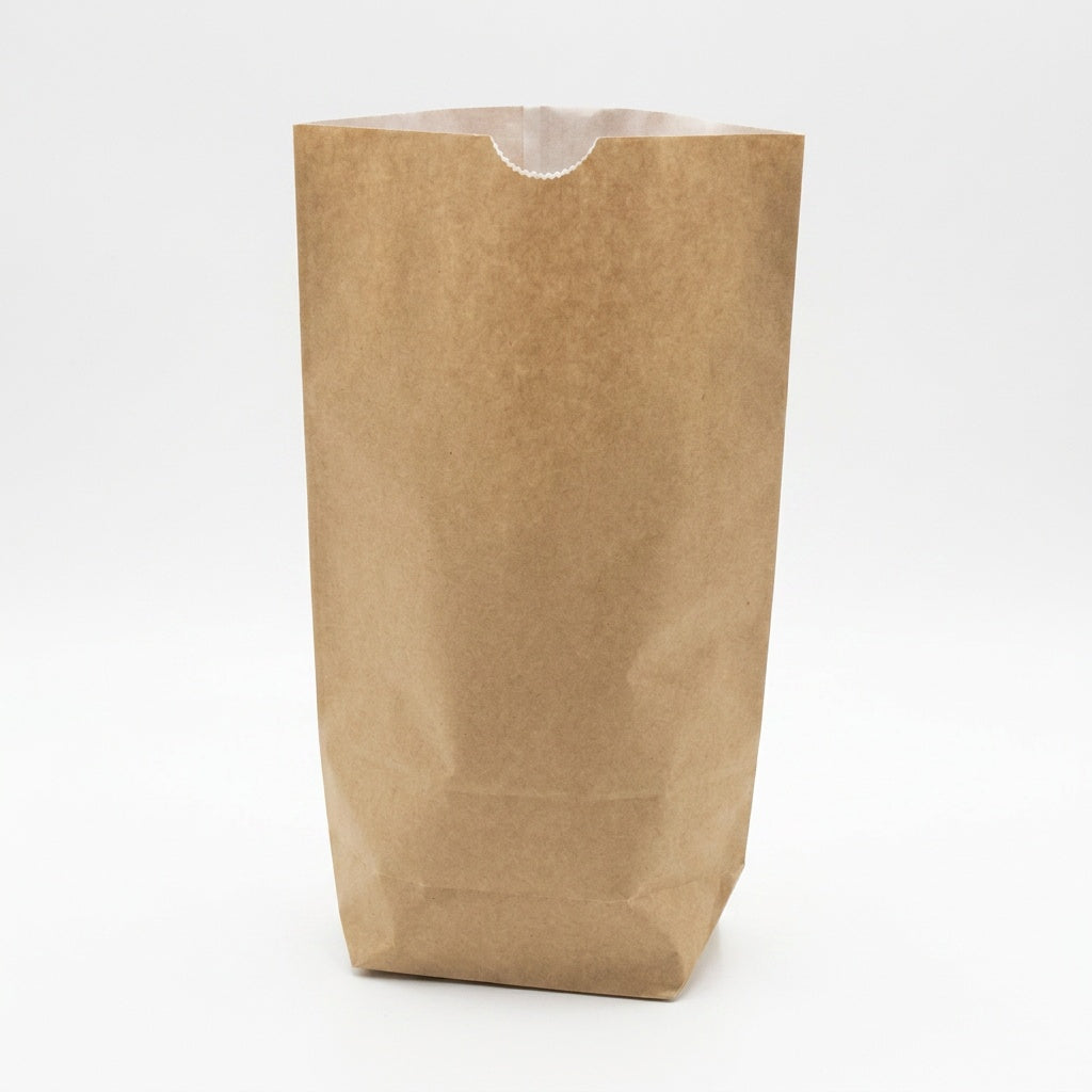 Kreuzbodenbeutel Kraftpapier braun/Pergament 2-lagig