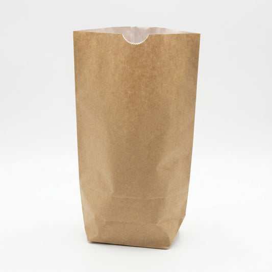 Kreuzbodenbeutel Kraftpapier braun/Pergament 2-lagig