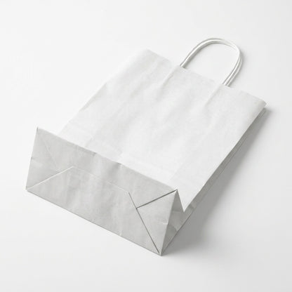 Tragetaschen weiß Papierkordel