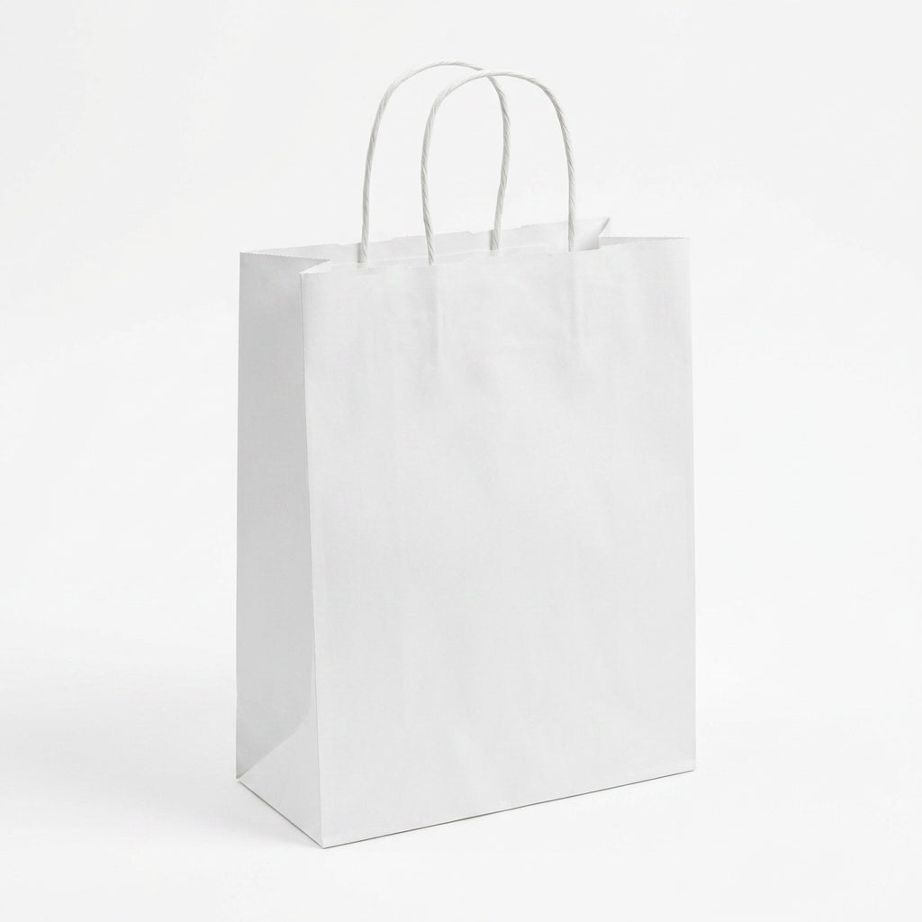 Tragetaschen weiß Papierkordel