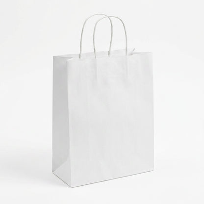 Tragetaschen weiß Papierkordel