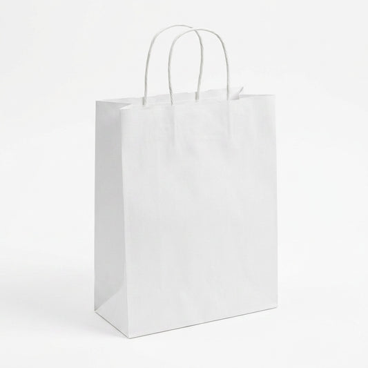 Tragetaschen weiß Papierkordel