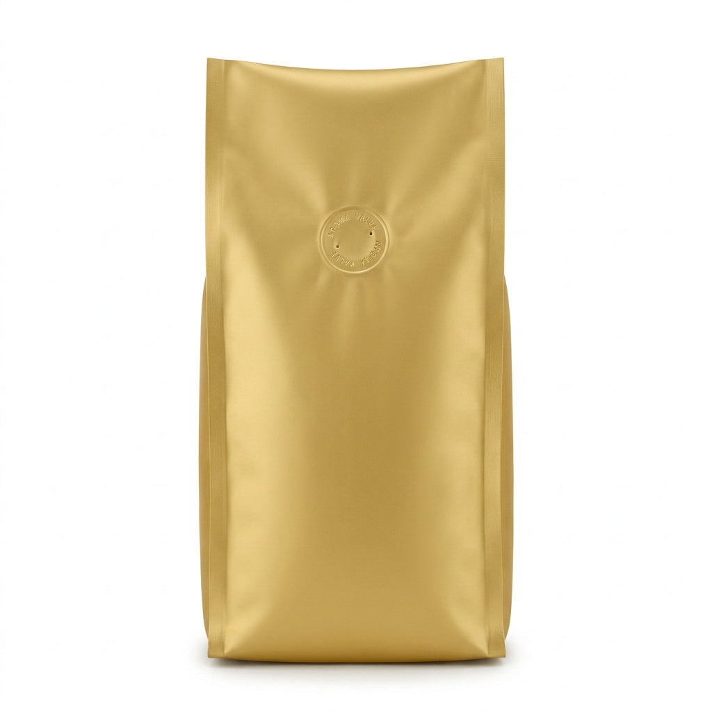 Kaffeebeutel gold matt Aromaventil
