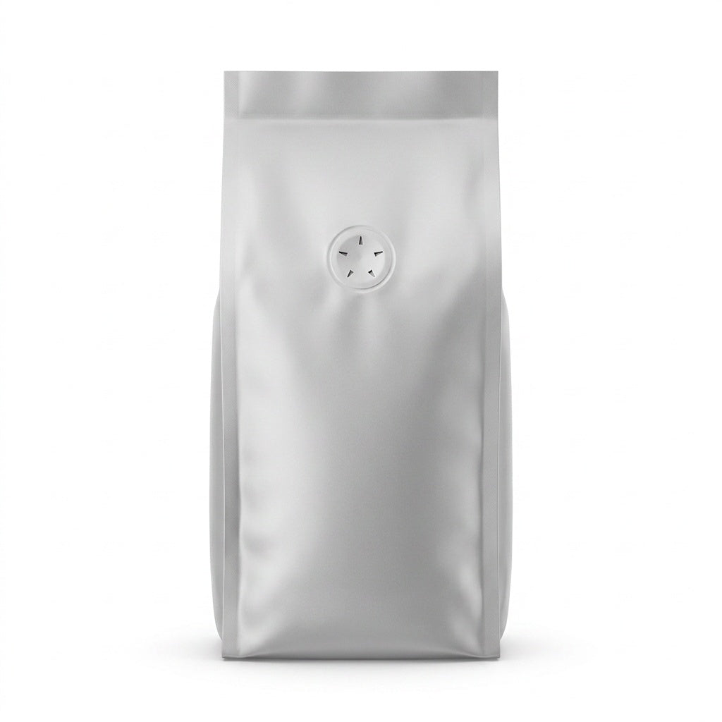 Kaffeebeutel silber matt Aromaventil