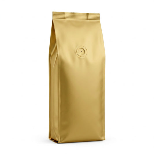 Seitenfaltenbeutel gold matt Aromaventil