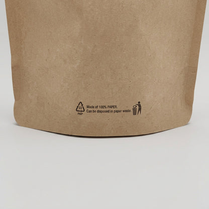 Standbodenbeutel Mono-Papier braun