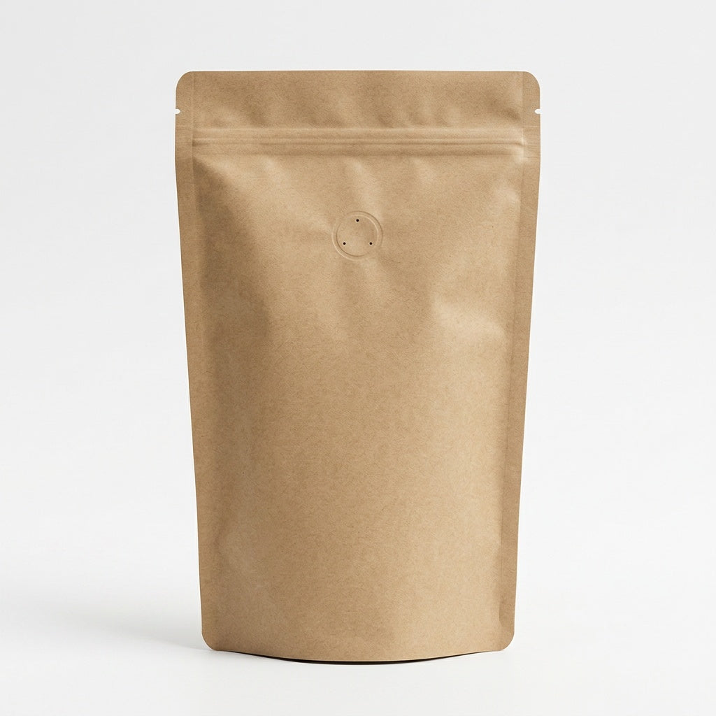 Standbodenbeutel kraftbraun Aromaventil